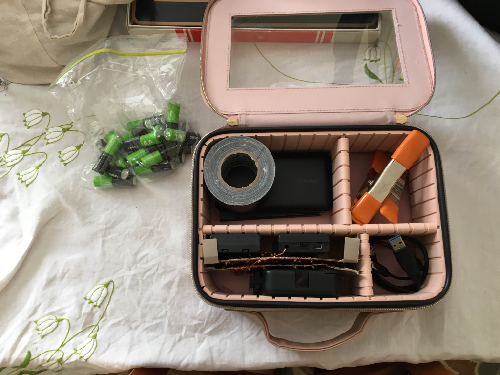 Inside makeup bag